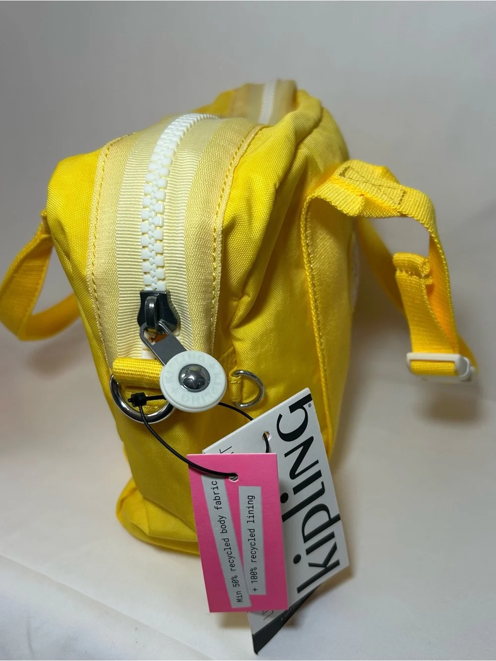 Kipling Bright Yellow Nylon Crossbody Bag with Detachable Strap